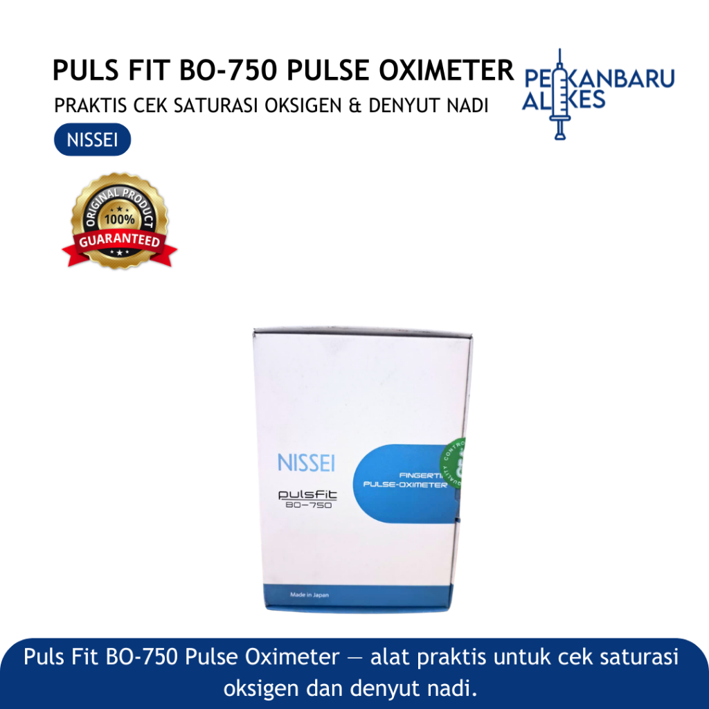 NISSEI Pulse Oximeter Pulsfit BO-750 / Alat Ukur Saturasi Oksigen / Oxymeter / Pekanbaru Alkes