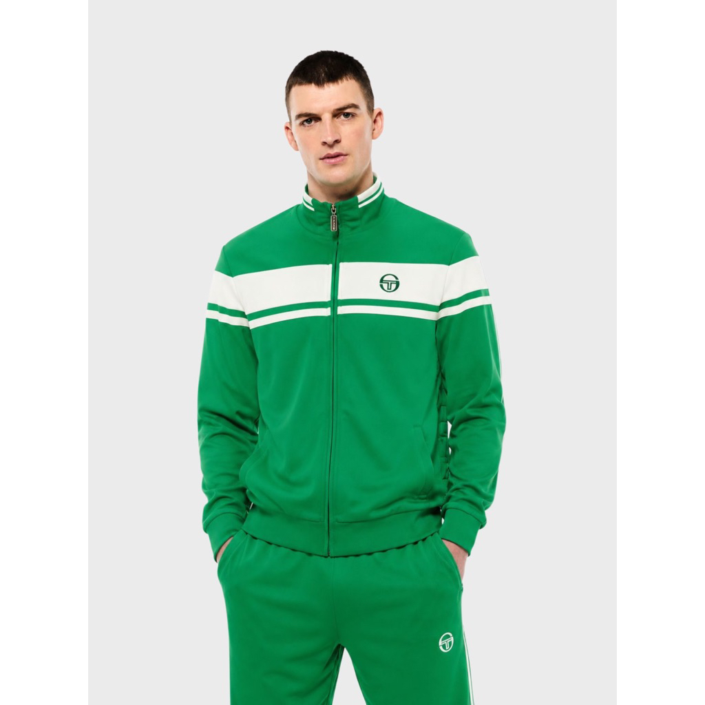 Sergio Tacchini Damarino Tracktop Jacket In Jolly Green / White