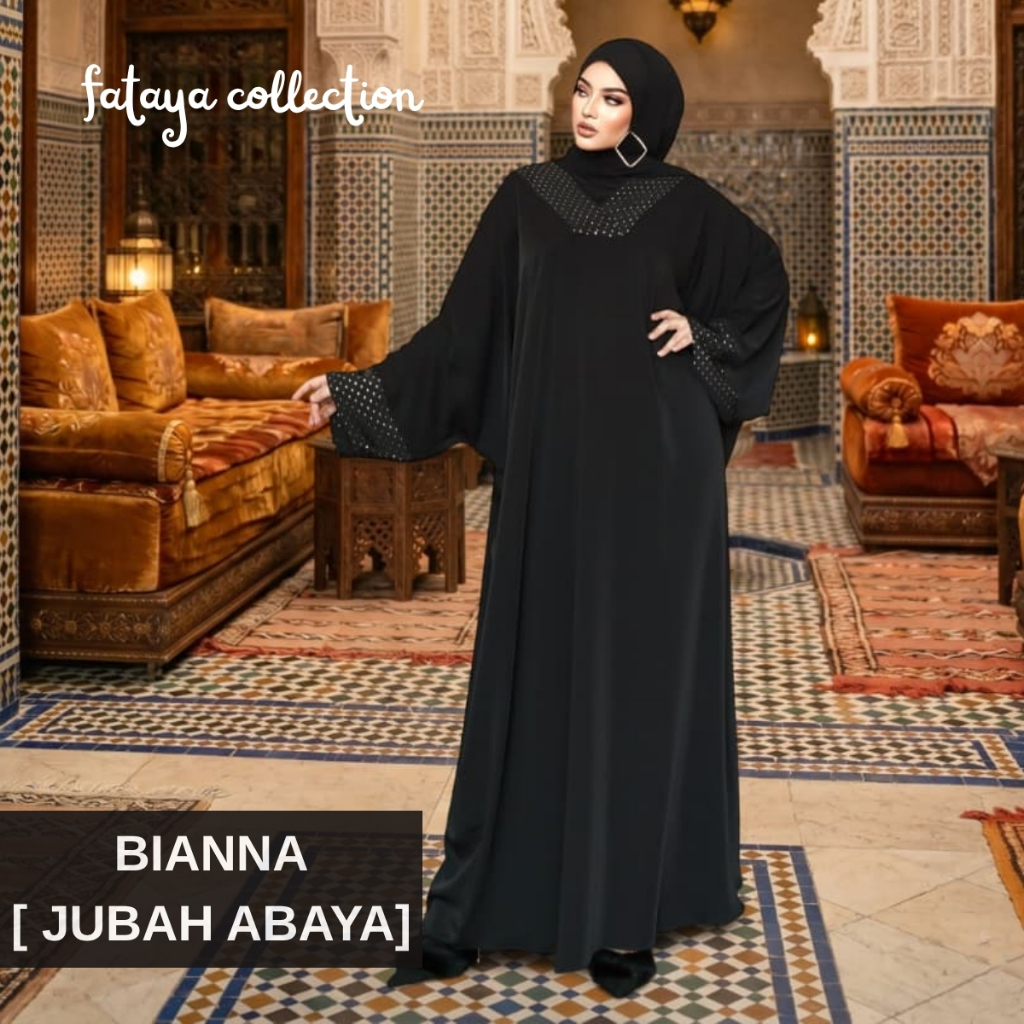 Fataya Collection BIANNA Jubah Abaya - Kain Jetblack