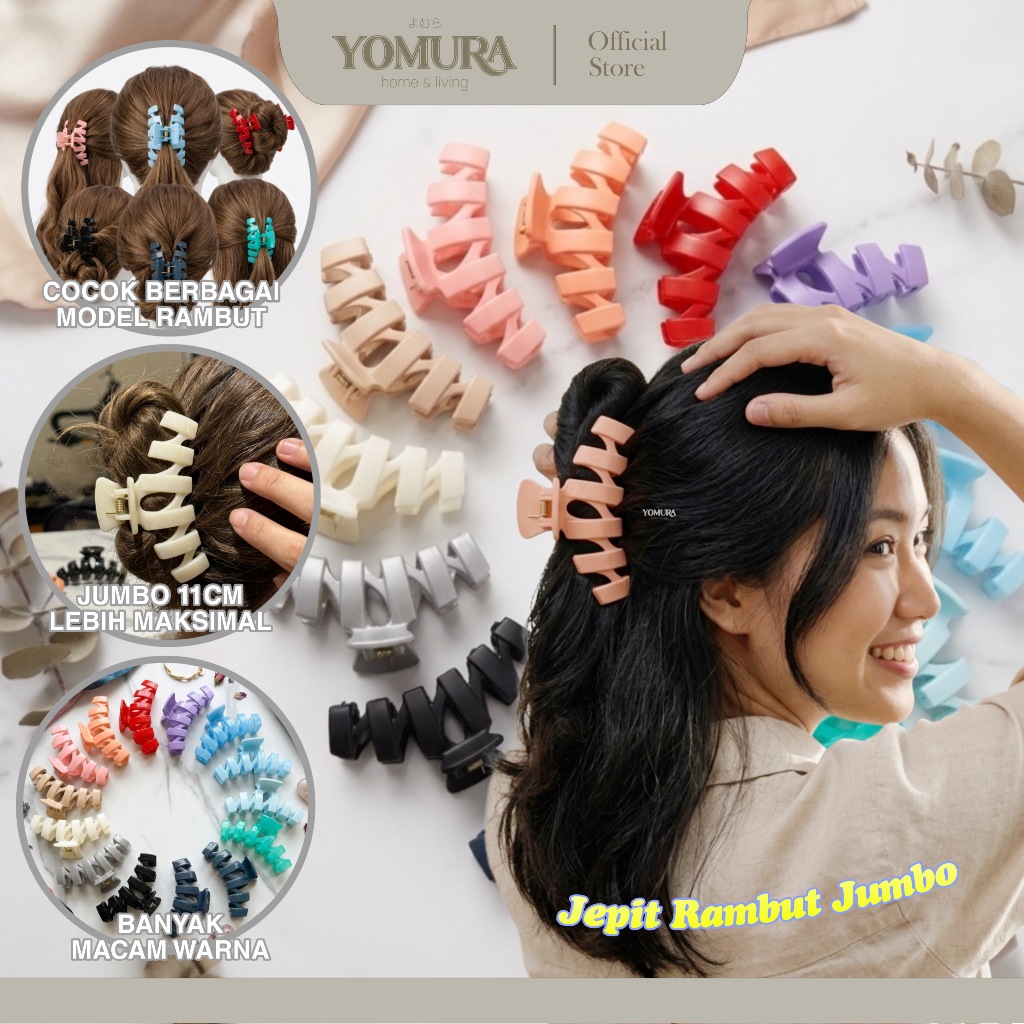 YOMURA Jepit Rambut Jumbo 11 cm / Capit Korea Jedai Rambut Hairclaw Clips