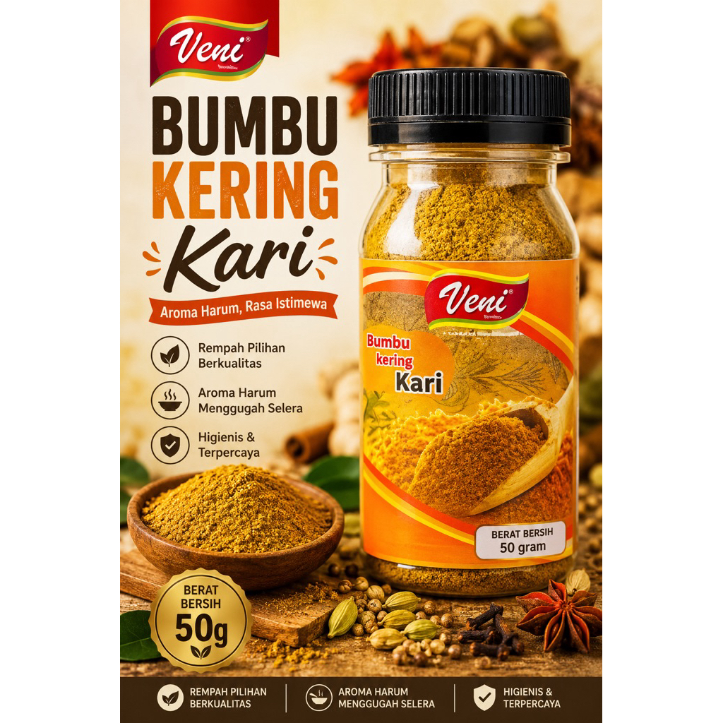 Bumbu Kari Bubuk Veni Praktis Untuk Kari Ayam Daging Seafood