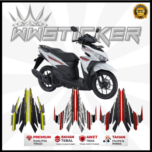 Striping Vario Techno 125 fi Tahun 2017 | Cutting Sticker Motor | Warna Tajam Tidak Mudah Pudar