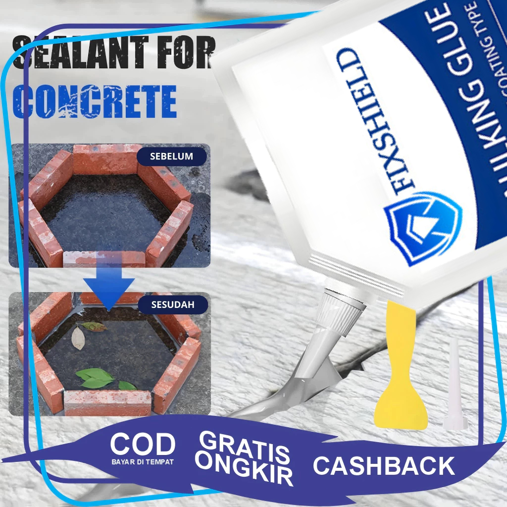 Semen Elastis Anti Retak | Semen Anti Bocor Rembes 500ml, Lem Beton, Penambal Bocor dan Rembesan