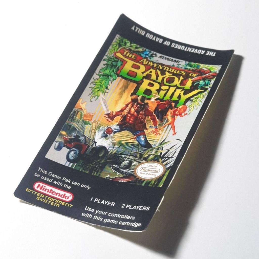 Kaset Nintendo NES Stiker Label Adventure Of Bayou Billy Utk Restorasi Repair Replacement Game Jadul