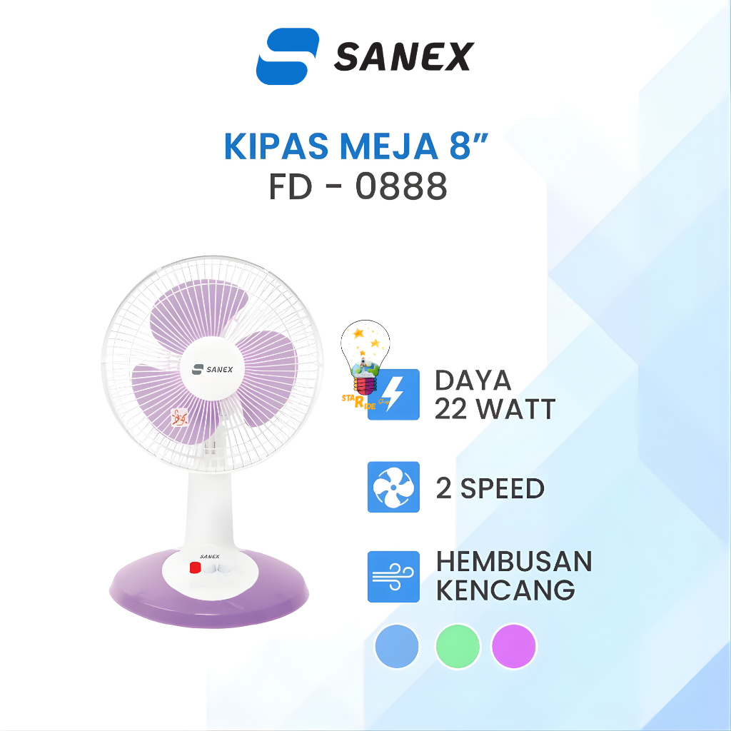 Sanex Kipas Angin Meja Desk Fan FD-0888 FD0888 8 Inch