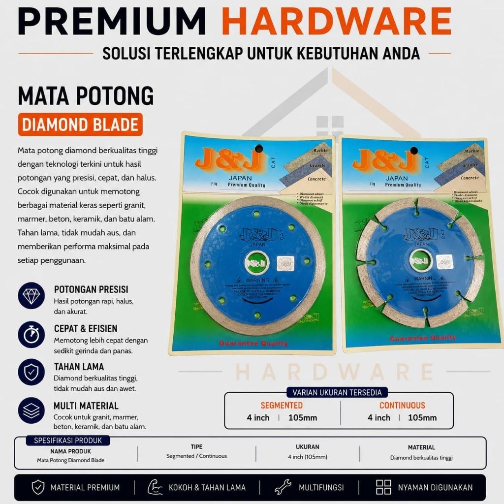 J&J DIAMOND WHEEL CERAMICS GRANITE / MATA GERINDA GRINDA POTONG KERAMIK KERING BASAH JNJ / MATA POTO