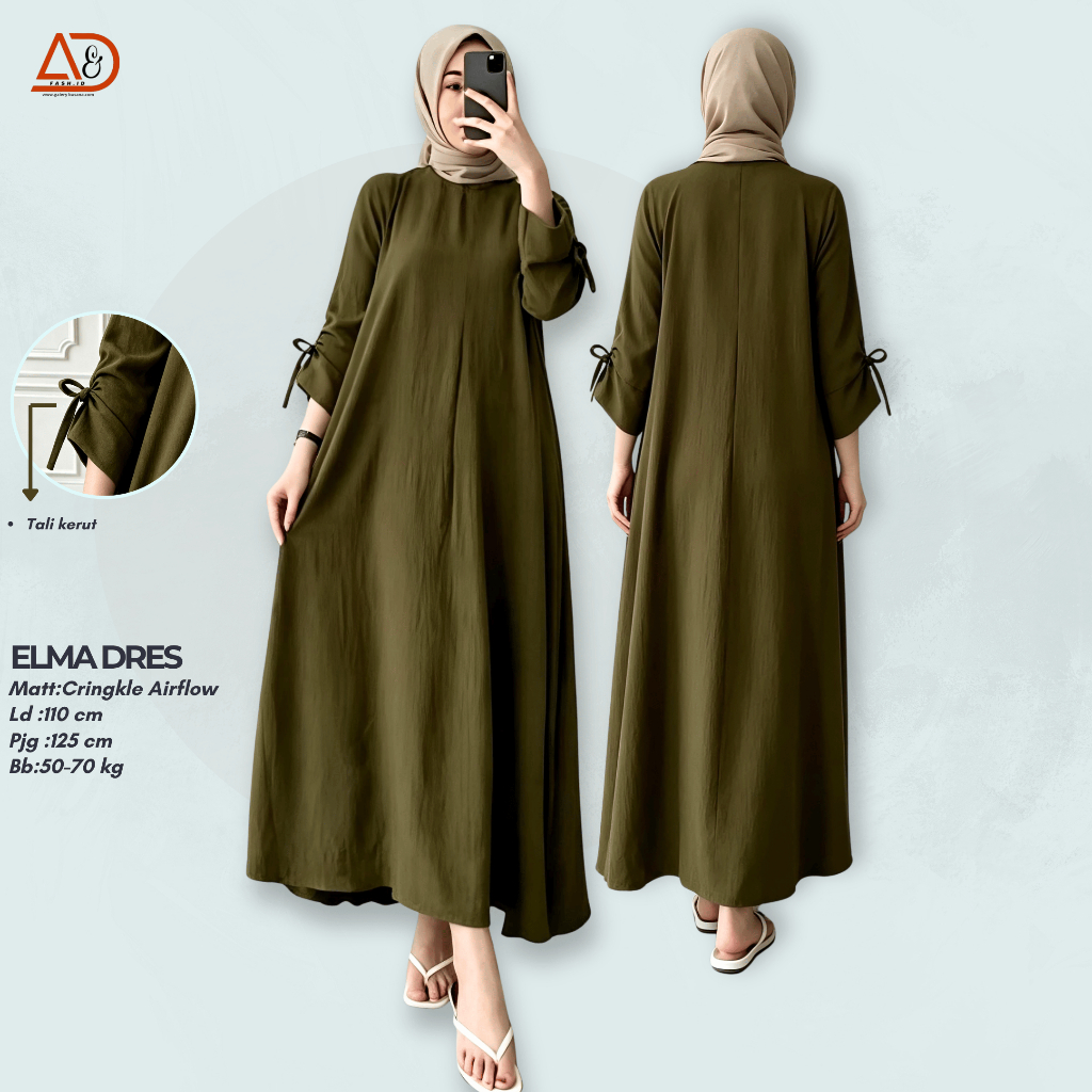 Gamis Midi Dres  lebaran 2024 model gamis terbaru