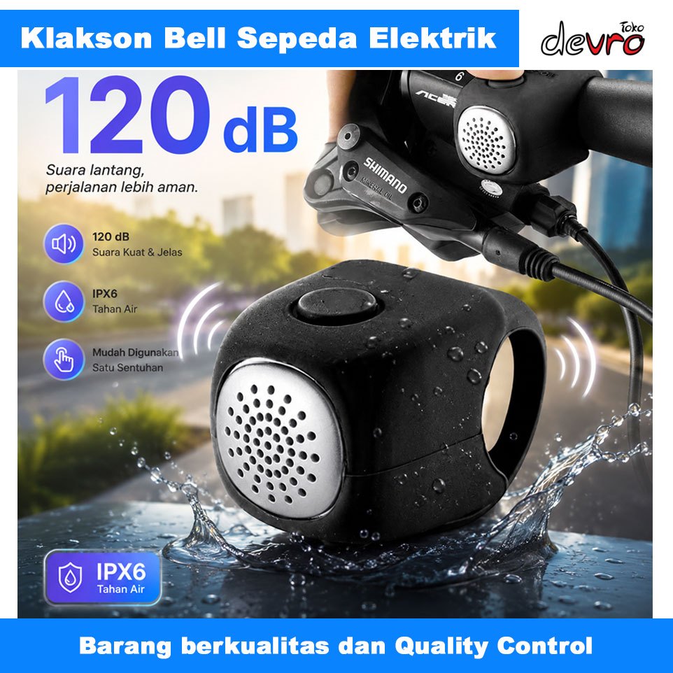 Bell Bel Sepeda Klakson Bel Elektrik Sepeda Bicycle Horn Waterproof 120 dB - HYD-060