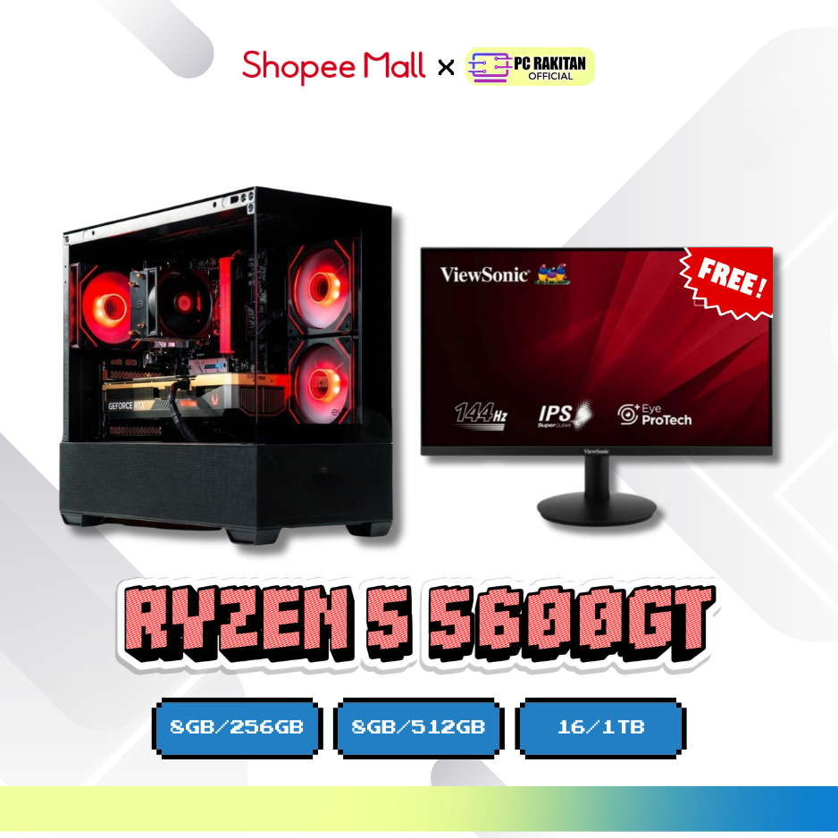 RAKITAN PC OFFICE ADMIN GAMING PRODUCTIVX RYZEN 5 5600GT 16GB 1TB