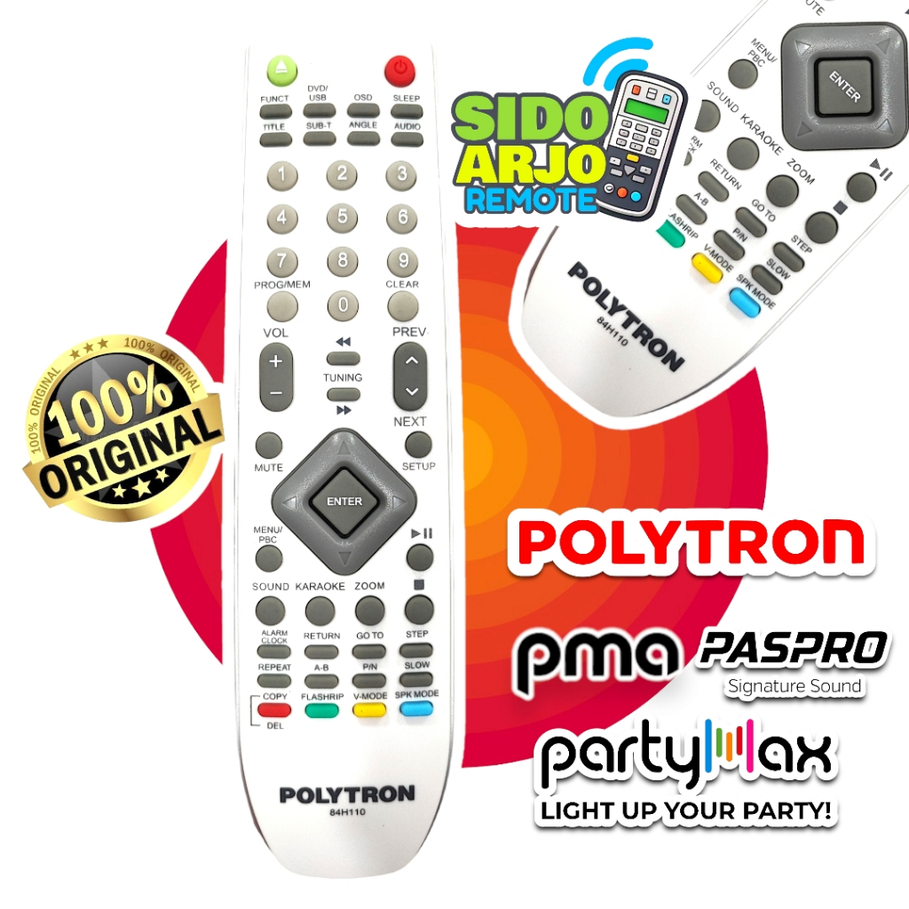 REMOTE SPEAKER AKTIF POLYTRON PMA &PAS PARTY MAX ORIGINALL