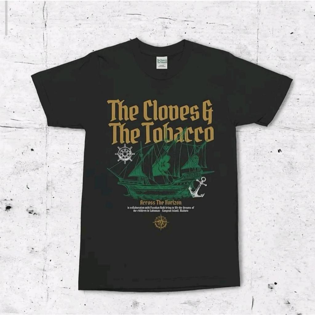 Kaos Baju Distro The Clove & The  Tobacco Across The Horizon , Pria & Wanita Bahan Cotton Combed 24'