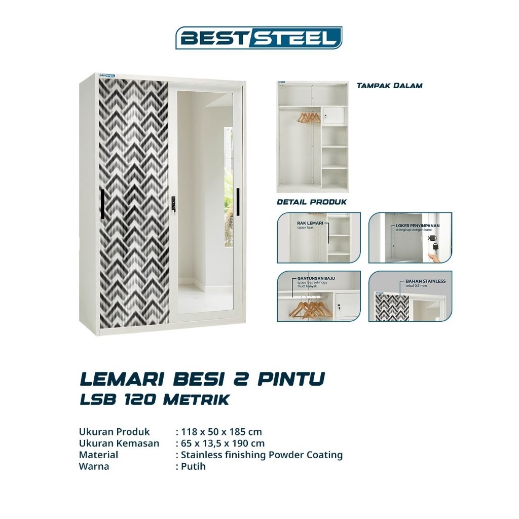 LEMARI BESI OLYMPIC 2 Pintu