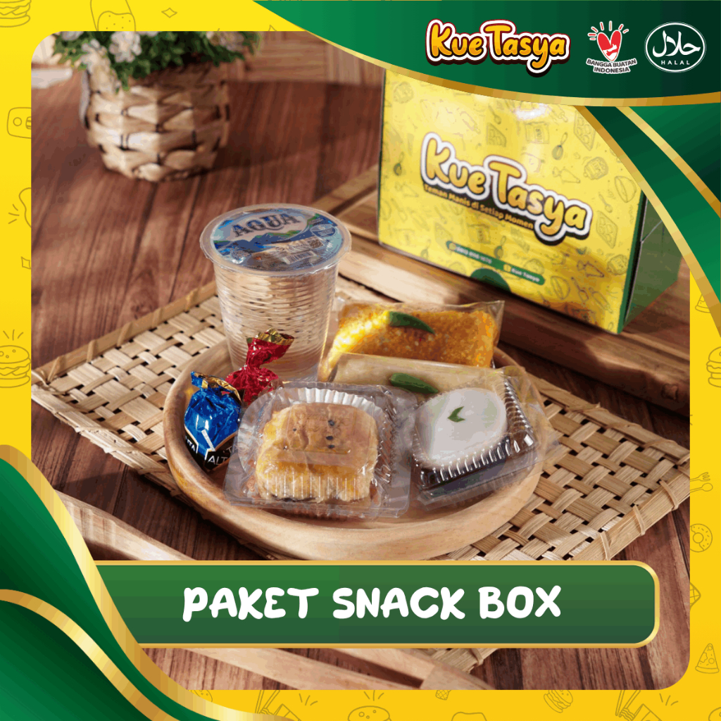 Snack Box Kue Tasya Isi Lengkap |  ISI 4 KUE BASAH FREE COKELATE  l Paket Snack Box Acara Kantor Ari