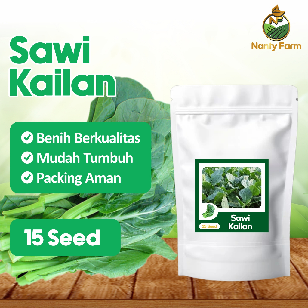 50 Benih Biji Kailan Benih Sawi Kailan - Benih Sayur Kailan