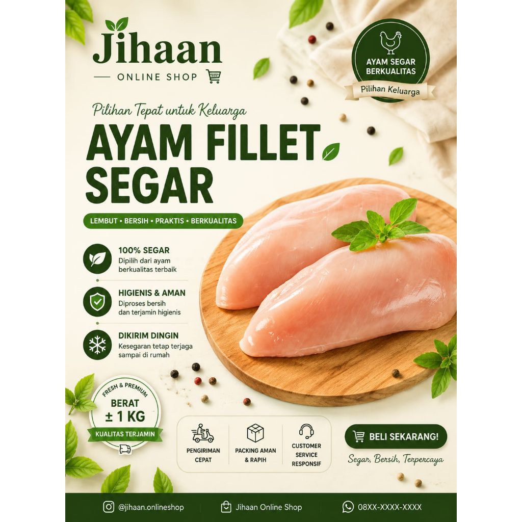 dada fillet ayam premium 1 kilo tanpa tulang berkualitas segar