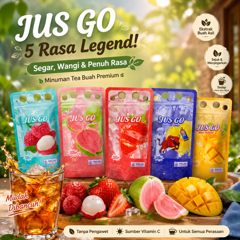 Paket Jus Go Syrup Rasa Buah 12 Pcs Rasa Mix