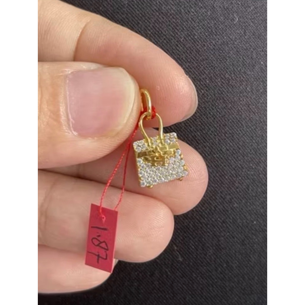 liontin tas AD simple elegant emas asli kadar 700