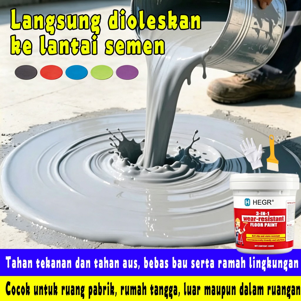 Cat Lantai Luar Ruangan Khusus Renovasi Lantai Semen, Tahan Aus, Tahan Air, Anti Sinar Matahari, Cat