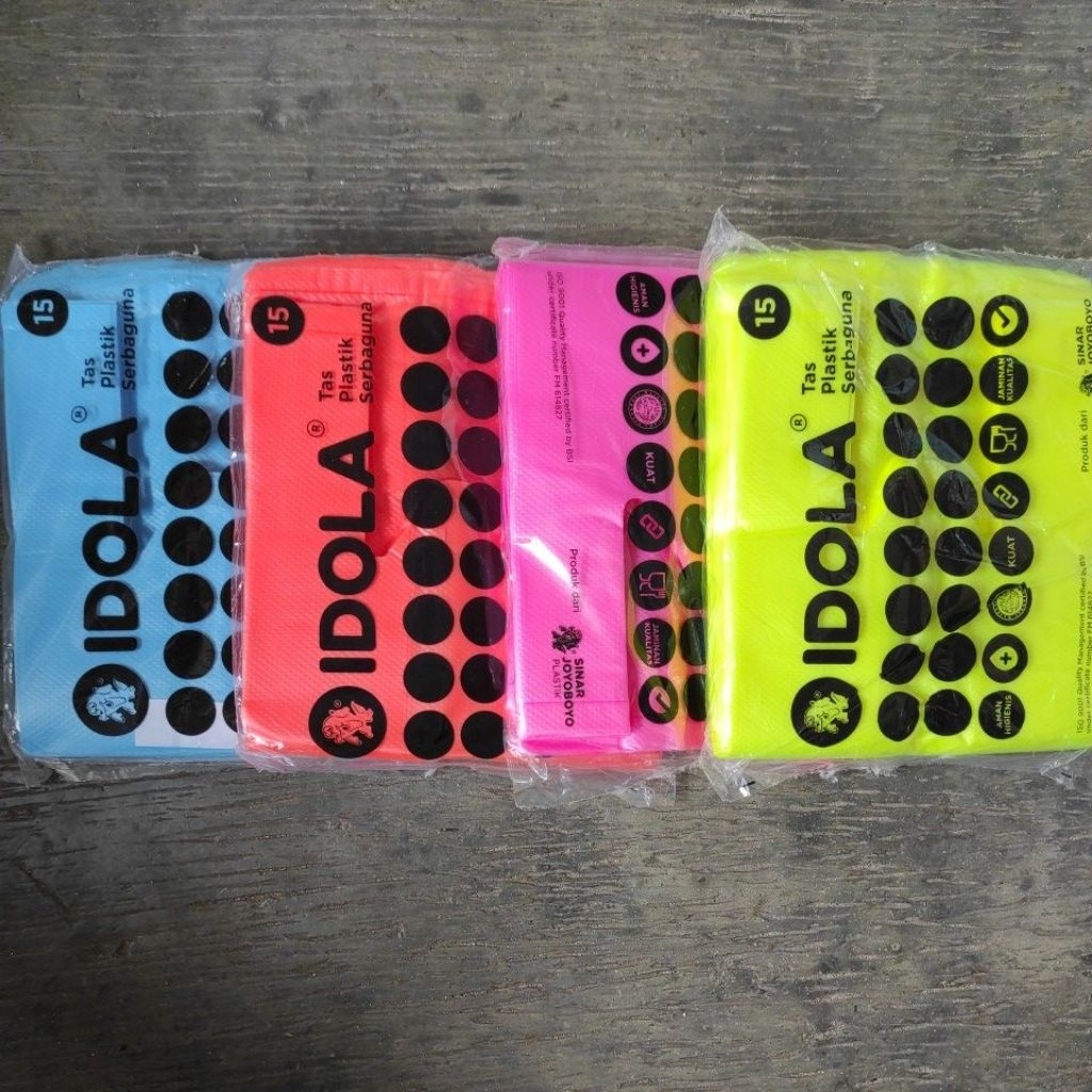 hd idola warna ukuran 15, plastik tebal