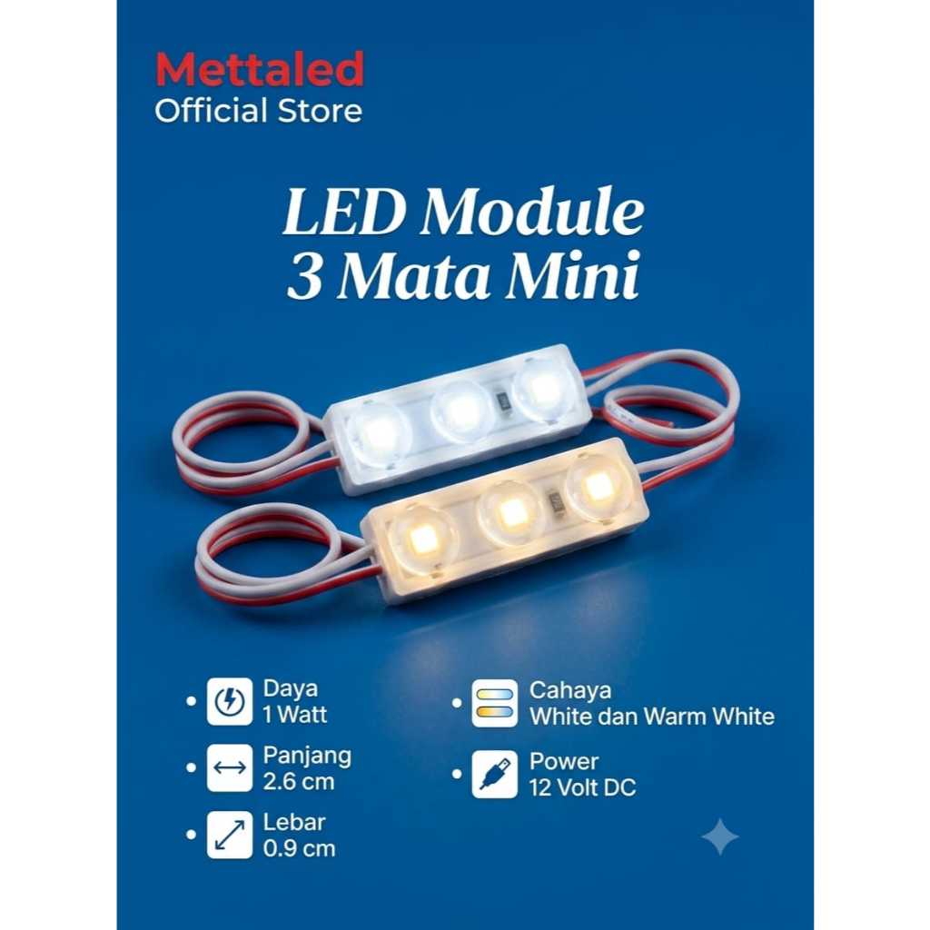 LED Module 3 Mata Kecil Mini/0.6 W