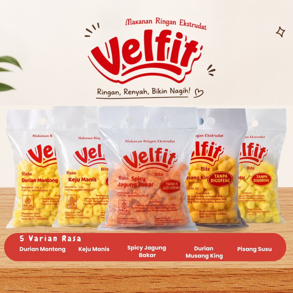 (RASA PREMIUM) VELFIT SNACK BITES DURIAN SERIES - 3 KARUNGG Rasa baru
