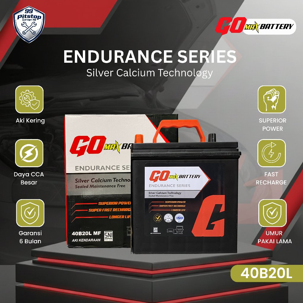 GO MAX Battery Aki Kering Mobil Datsun Go 40B20L / NS40ZL 40Ah