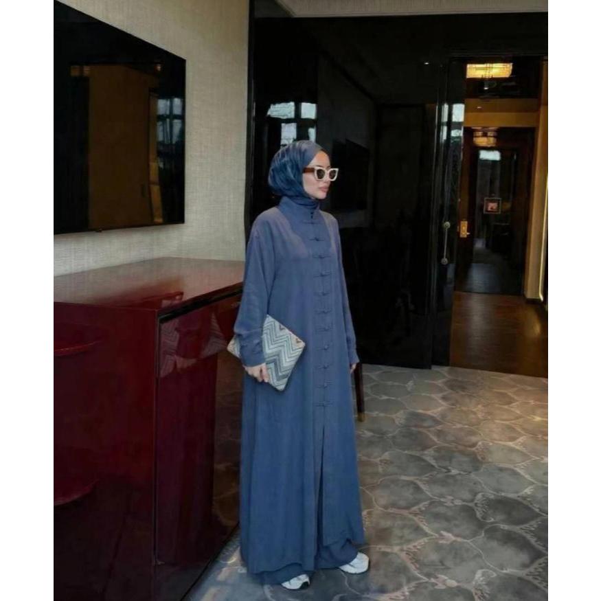 zivana Set bahan polo linen Ukuran jumbo size L XL XXL 3XL 4XL  set wanita kekinian terbaru
