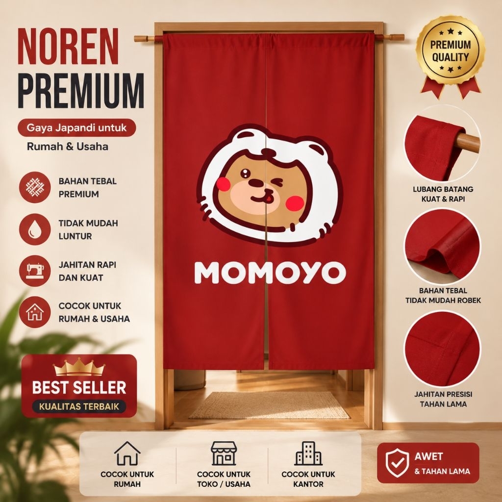 tirai noren jepang estetik, noren custom logo, gorden jepang minimalis,tirai noren jepang motif
