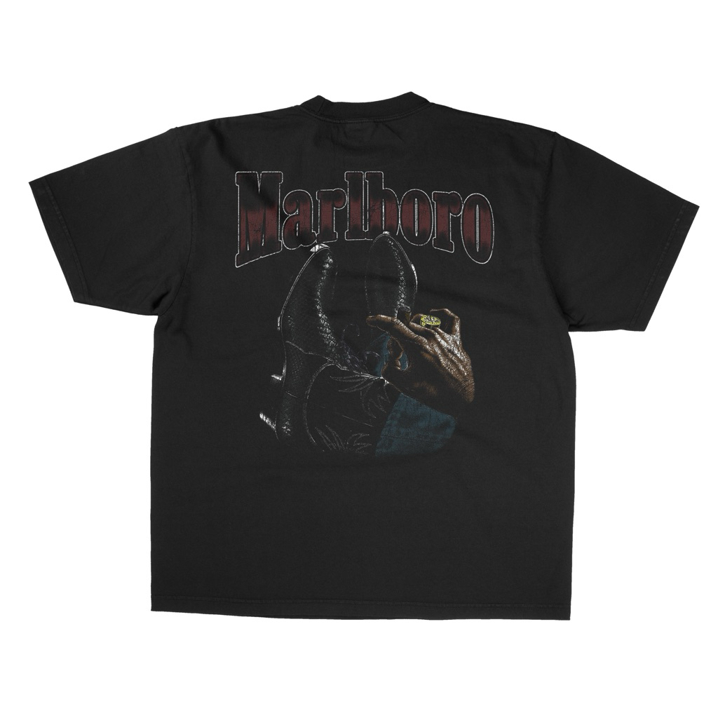 MARLBORO - (Marlboro Cowboy 2) Vintage white Tshirt / Baju Kaos Oversize HaevyWeight 24s 180+GSM