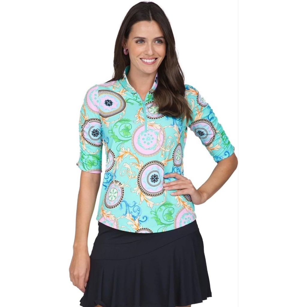 sport women tee halfzip mock ibkul original for golf tennis padel