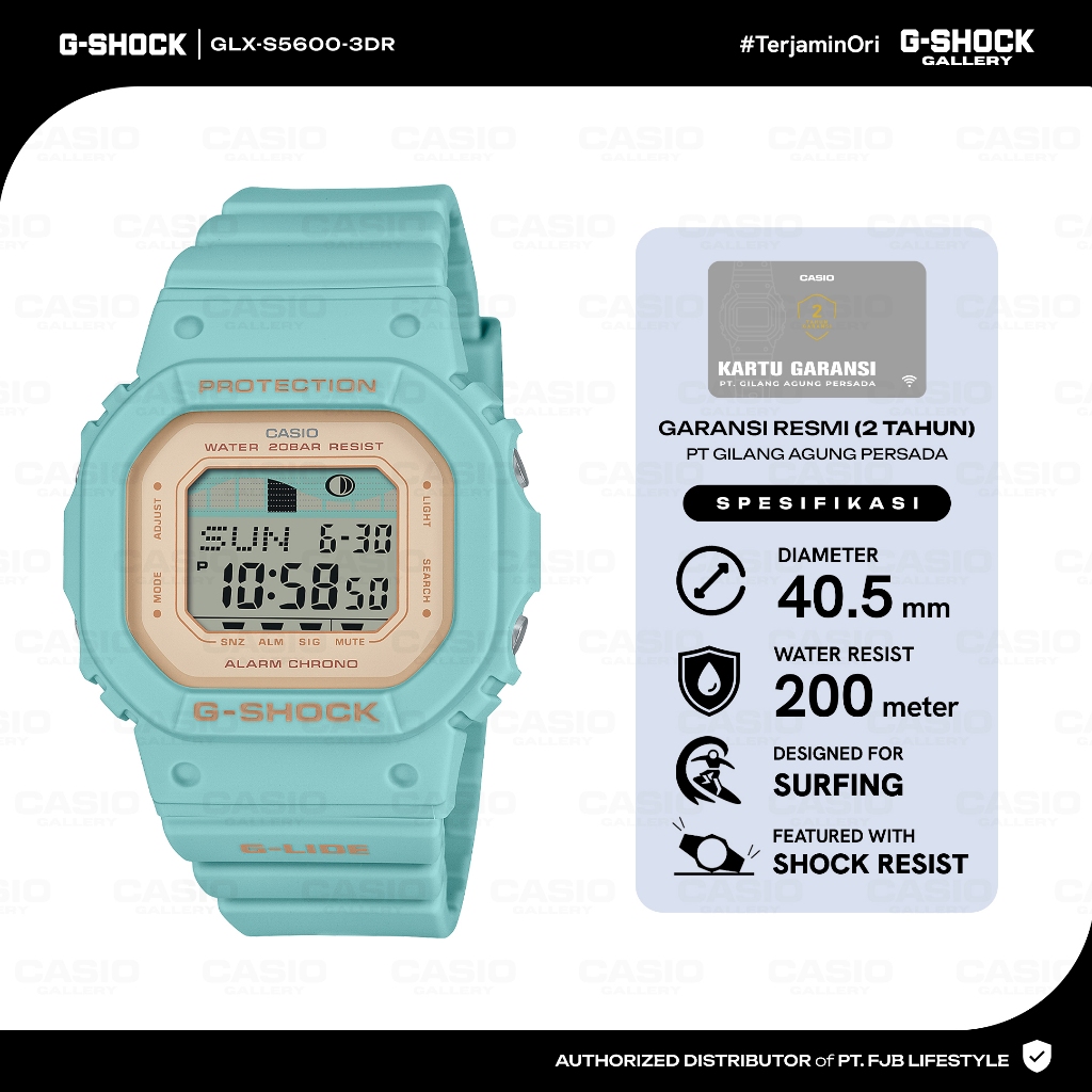 G-Shock Jam Tangan Wanita G-Shock GLX-S5600-3DR Original Digital Tosca
