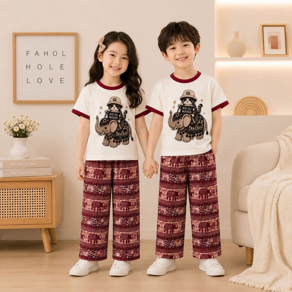 One set baju anak motif kicau mania setelan terbaru usia 1-12 tahun