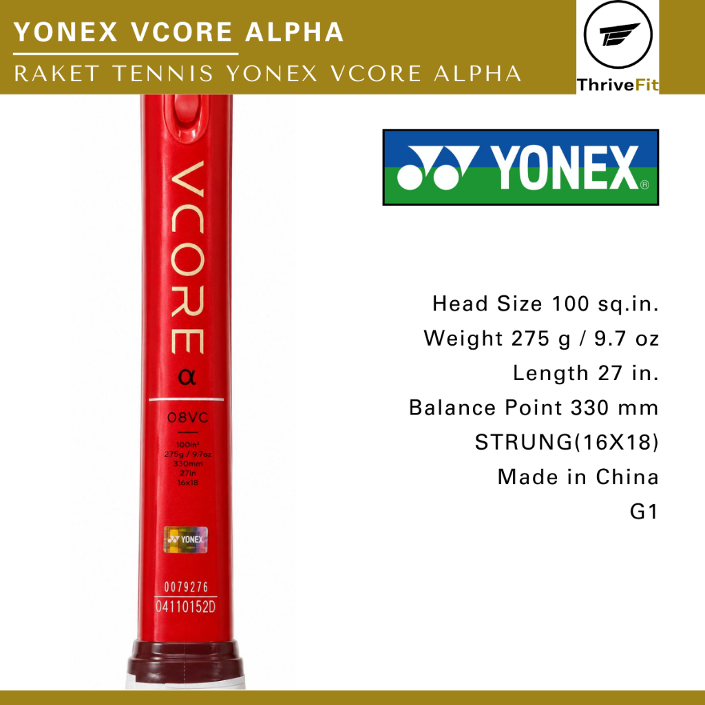 NEW PRODUCT YONEX VCORE Tennis Racket / Raket Tenis Yonex Vcore