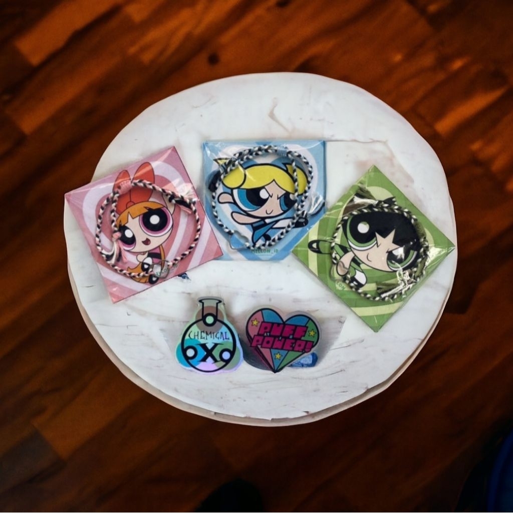 DAPAT 3PCS - Gelang Kepang Trio Powerpuff Girls Tali Benang Lembut Handmade Adjustable Gelang Best F