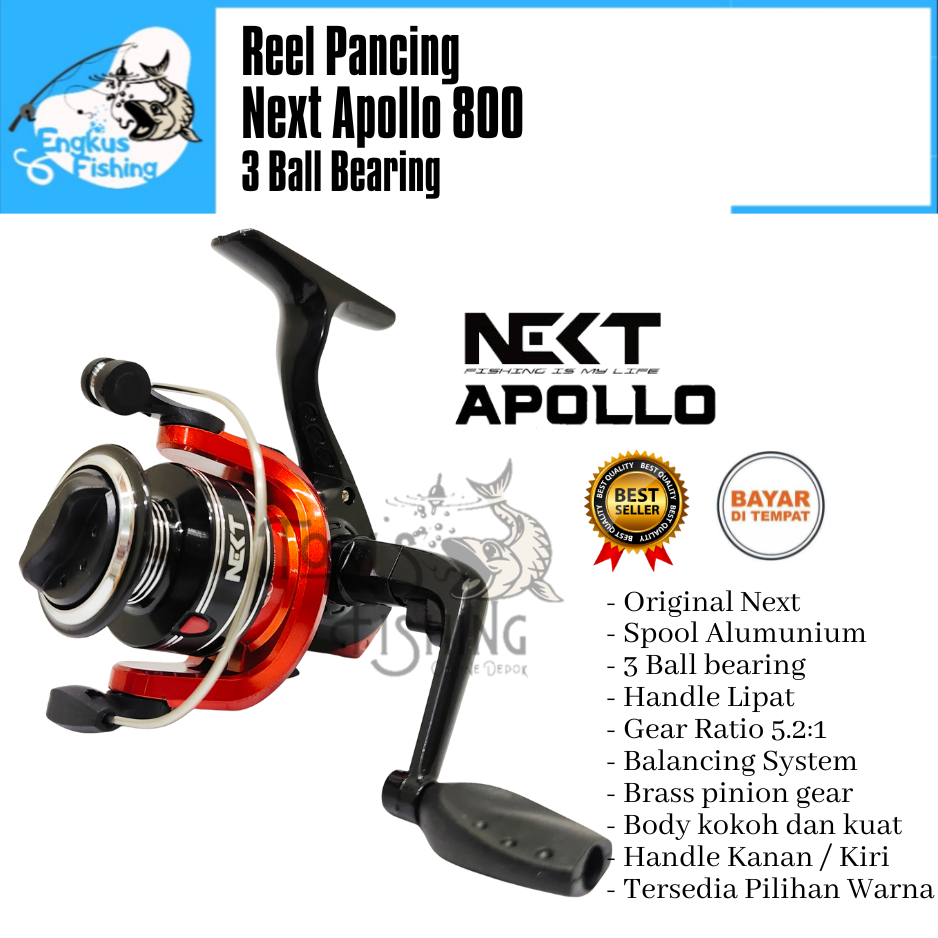hot deals reel pancing next apollo 800 aluminium (3 bearing) murah - engkus fishing