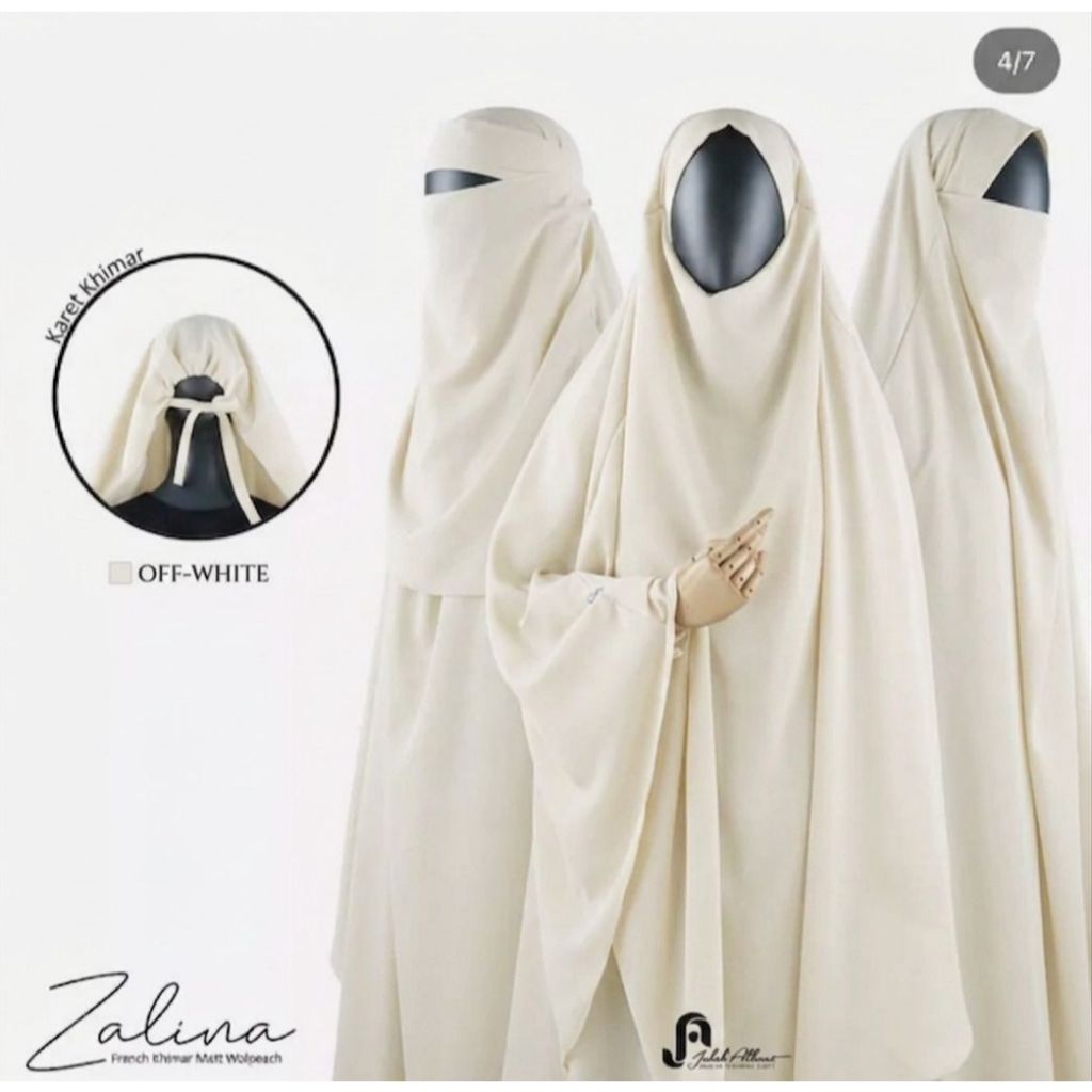 Jubah Akhwat Zalina Hijab Cadar Basic Syari Off White