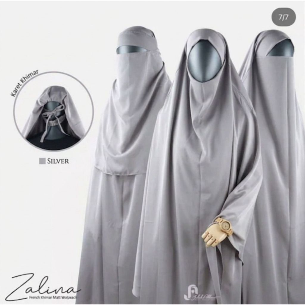 Jubah Akhwat Zalina Hijab Cadar Basic Syari Silver
