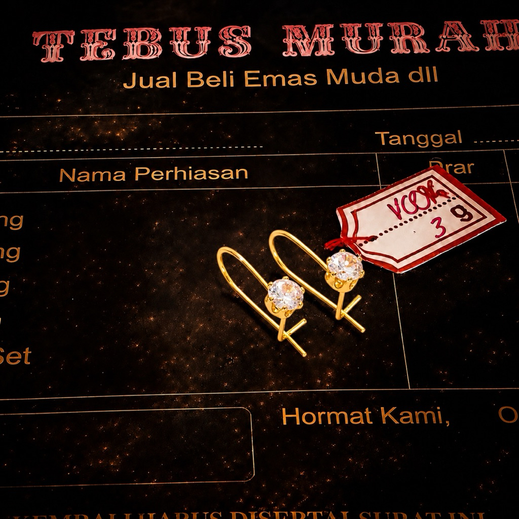 Anting Emas Muda Desy 1 Gram Kadar 5%