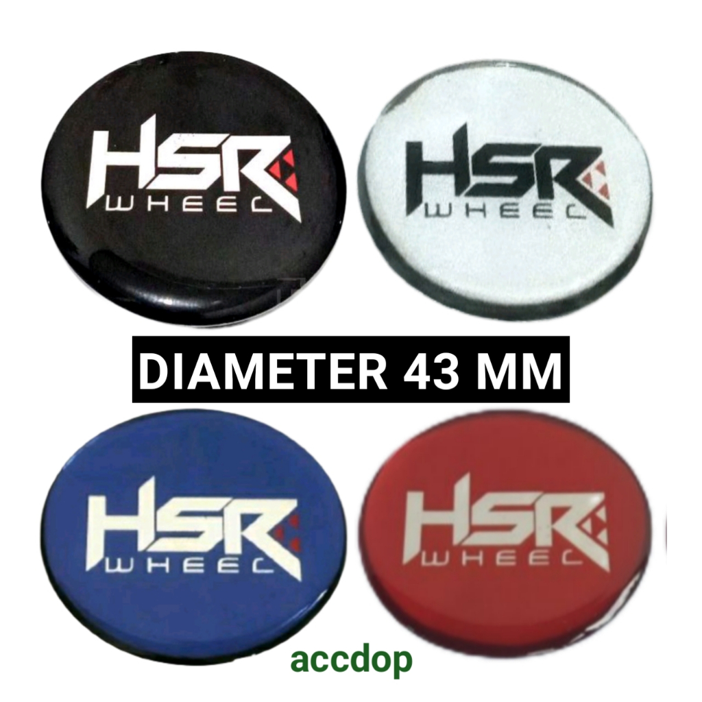 Stiker HSR Resin Timbul 43 Mm Untuk TOPI Dop Center Velg Mobil