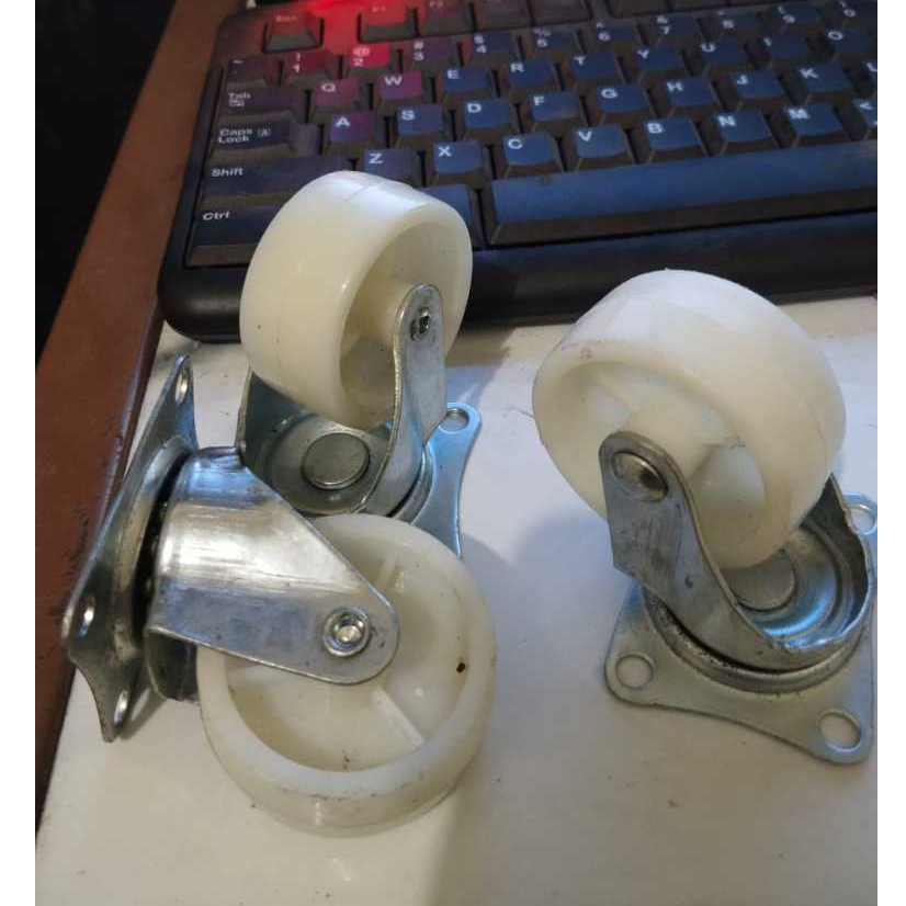 RODA PUTIH NYLON MINI CASTER TROLI KECIL 5X5 PENGGANTI RODA RUSAK UNTUK TROLI KABINET HARGA PER 2 PC