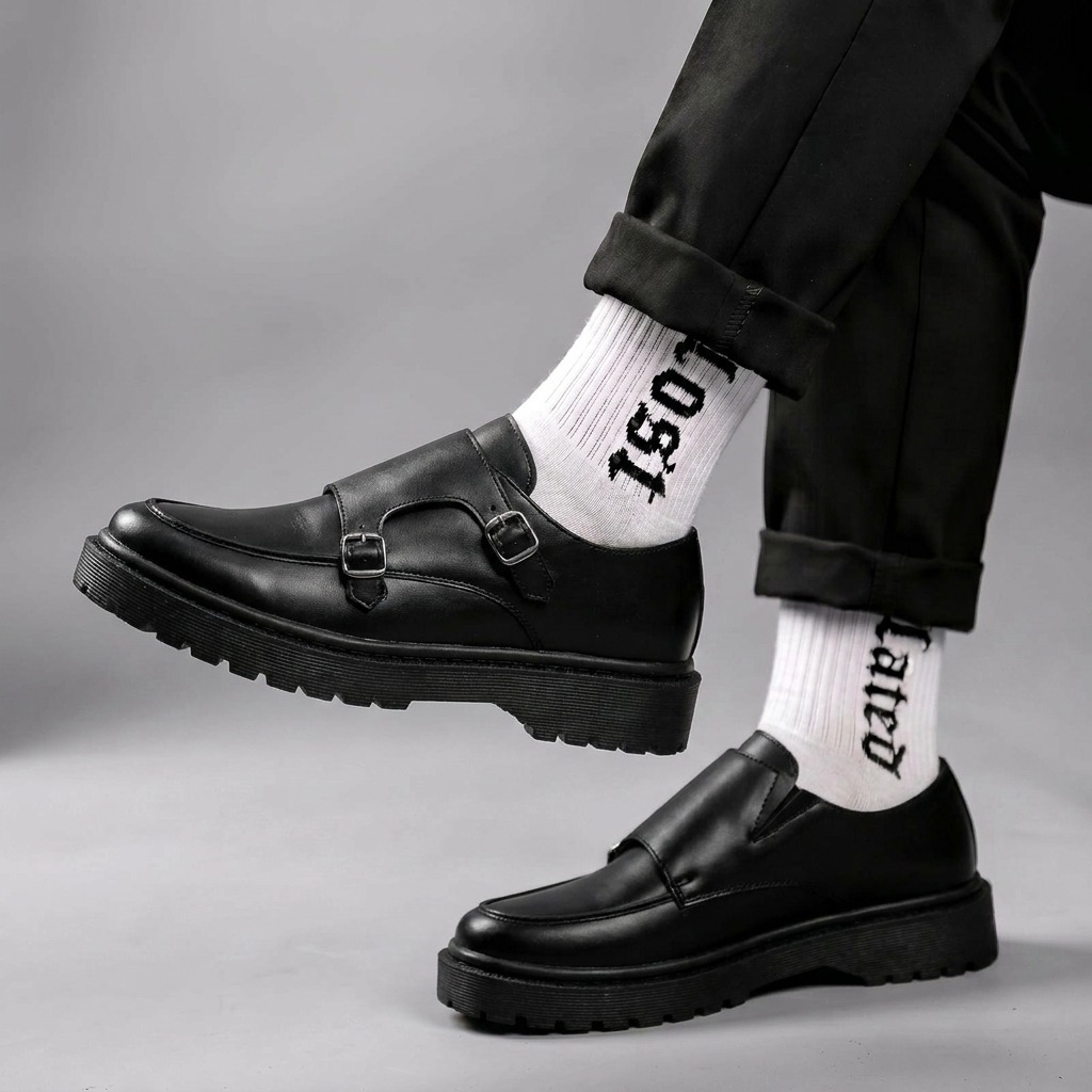 Sepatu Formal Pantofel Loafers Pria Chunky Sole Tebal