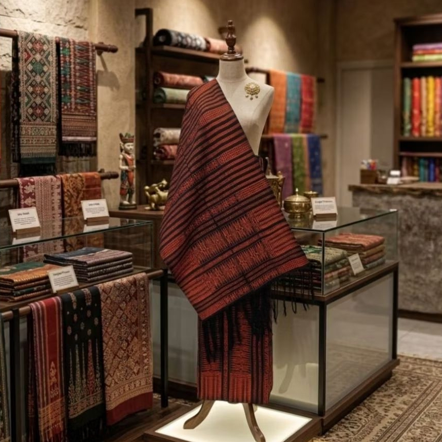 SONGKET PUCCA KLASIK BERSAMBUNG TARUTUNG TEBAL BAGUS ELEGAN