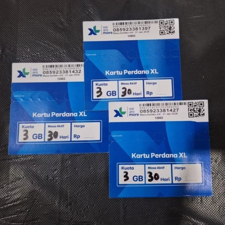 Kartu Perdana XL kouta 3GB 30Hari Segel Siap pakai