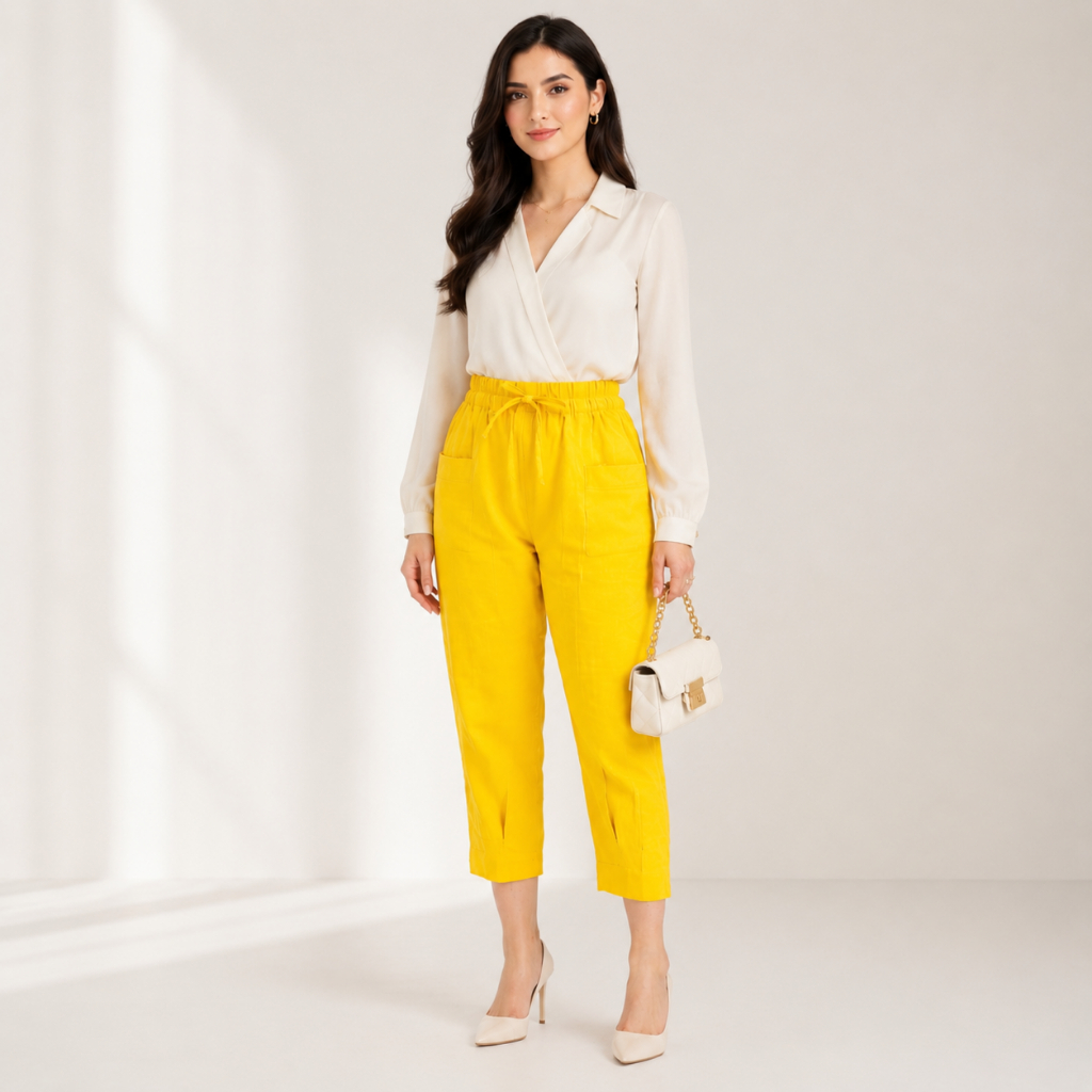 Celana 7/8 Wanita Haruka Linen Crinkle Premium Standar & Jumbo Ankle Pants Highwaist Loose Kulot Iro
