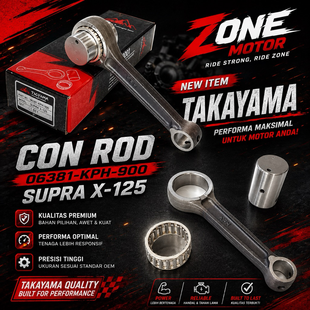 Takayama CON ROD (STANG SEHER) tipe motor SUPRA X-125