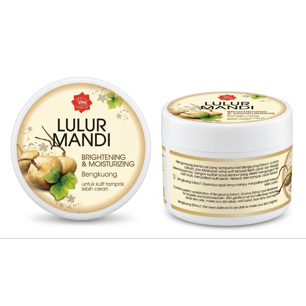 Viva Lulur Mandi Body Scrub 225gr - Scrub Halus, Melembapkan, Mencerahkan Kulit