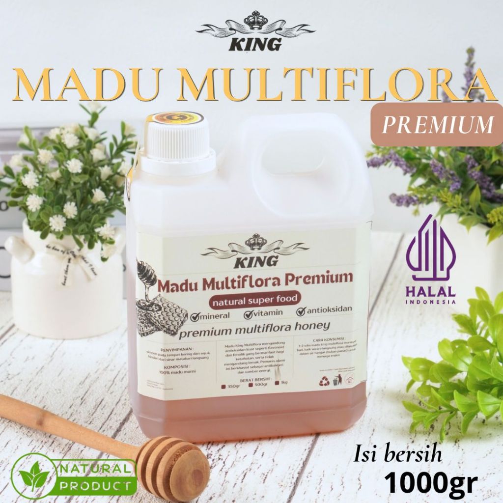 Madu Multiflora 1000GR By King Vinegar | Madu Murni Natural Premium