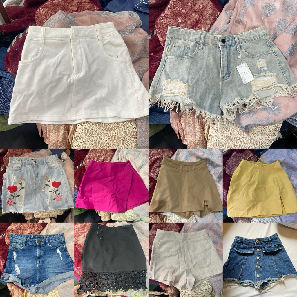 y2k vintage bawahan rok celana skort denim bordir