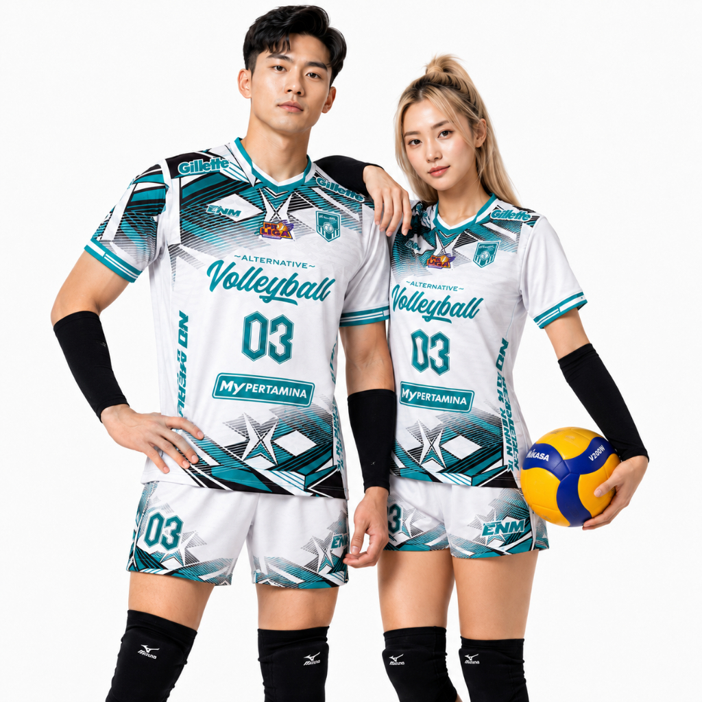 JERSEY VOLLY WHIRLING SMASH CUSTOM BAJU VOLI COWOK CEWEK FULL PRINT GRATIS NAMA,TEAM,SPONSOR,NOMOR,L