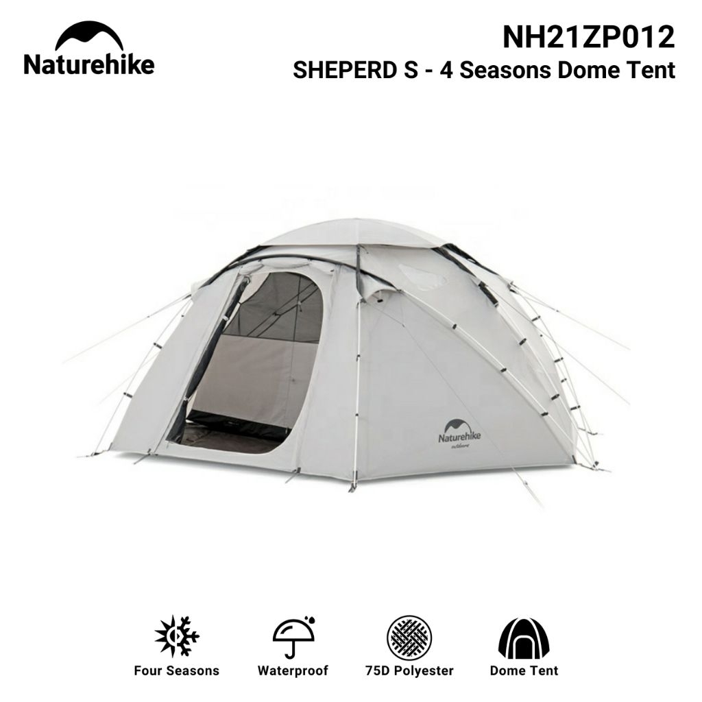 TENDA DOME NATUREHIKE SHEPHERD SMALL NH21ZP012 DOME TENT 4 SEASONS WATERPROOF SNOW TENDA MUSIM DINGI
